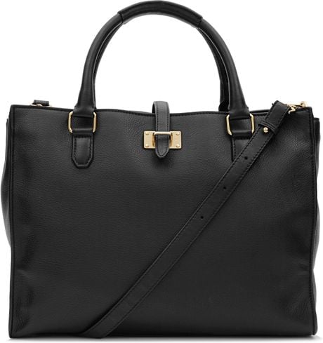 Reiss Joyce Large Leather Tote Bag in Black | Lyst