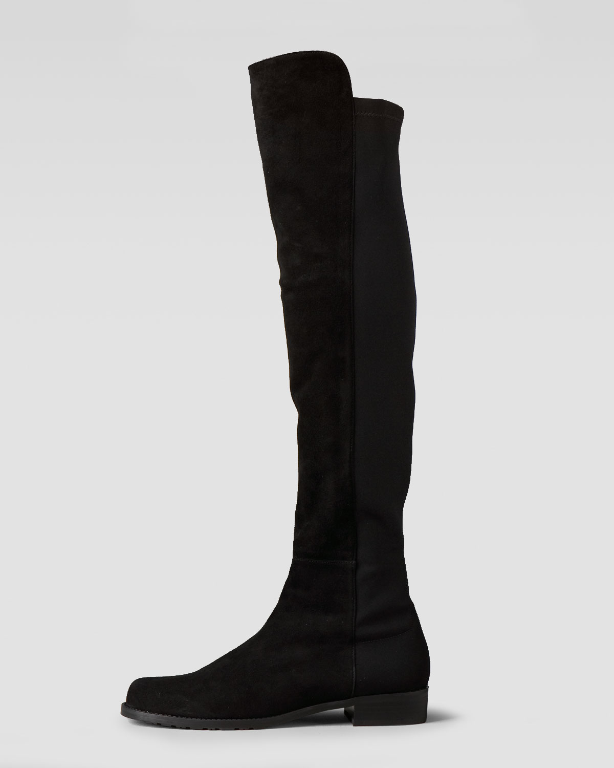 Stuart Weitzman 50/50 Suede Stretch Over-The-Knee Boot in Black | Lyst