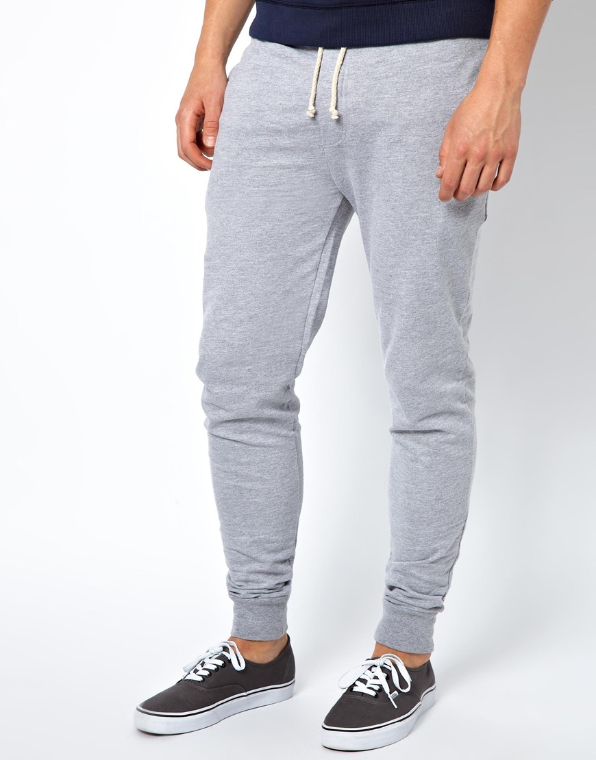 Asos Skinny Joggers With Zip Fly And Button Detail in Gray for Men ...