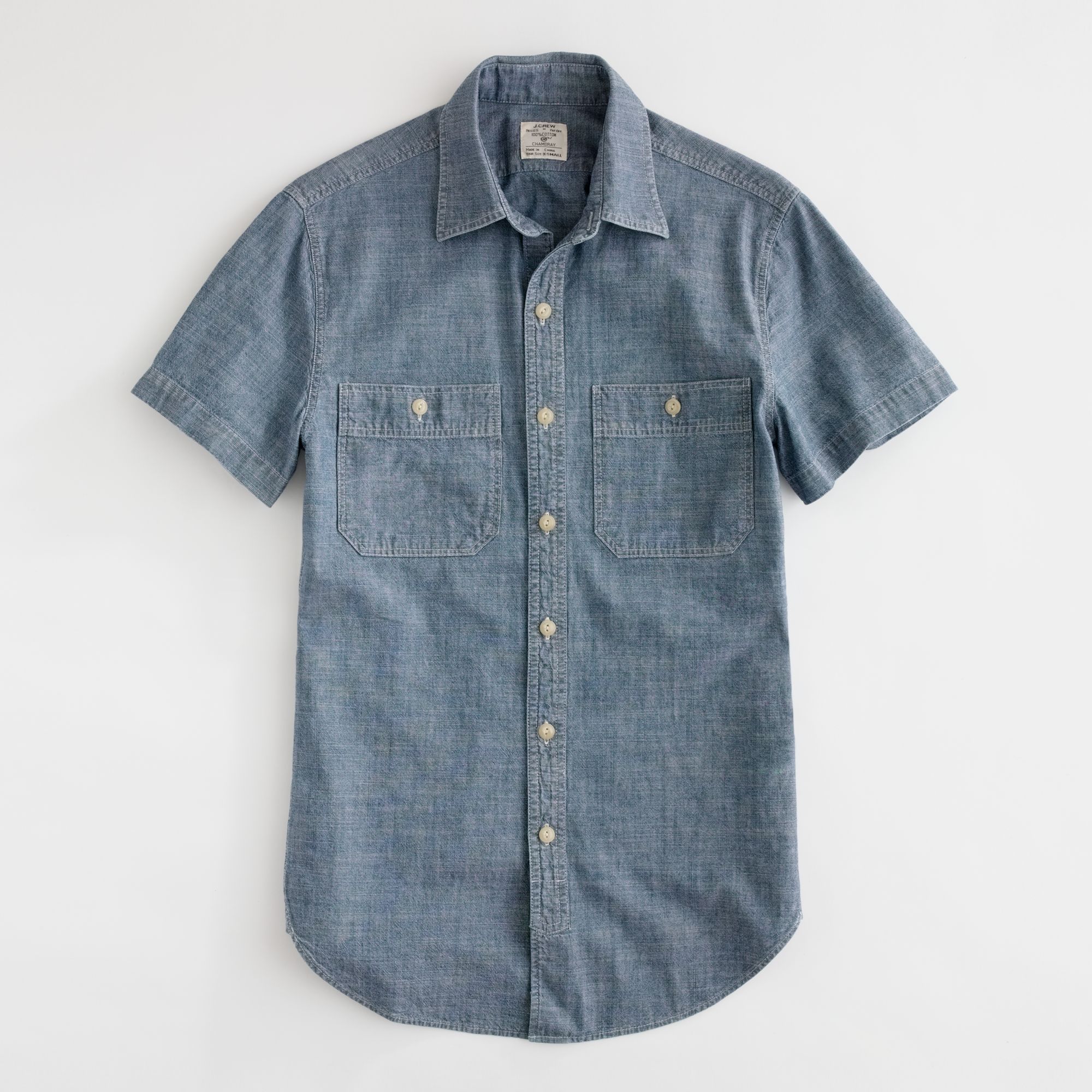 chambray shirt men short sleeve