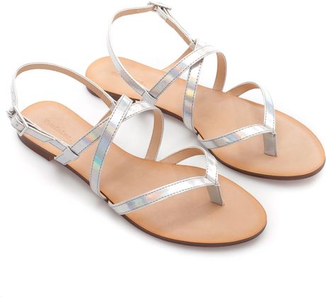 Zara Metallic Sandal in Silver | Lyst