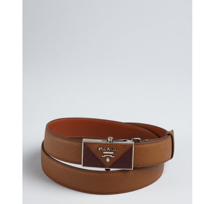 prada burgundy belt  