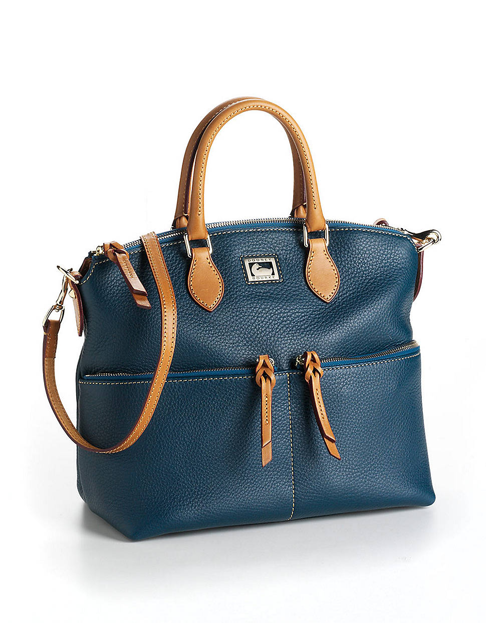 Dooney & Bourke Dillen Ii Leather Pocket Satchel Bag in Blue (TEAL) | Lyst