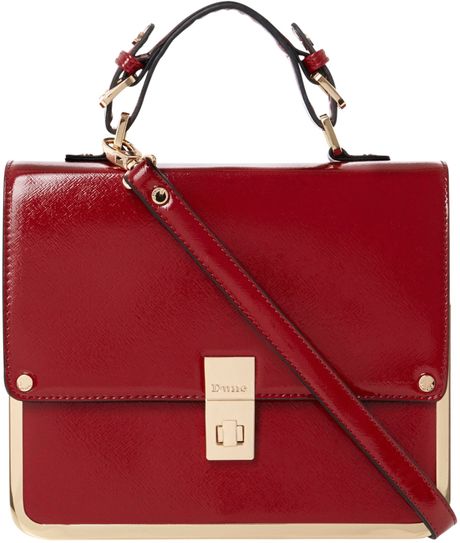 Dune Dlocket Frame Satchel Handbag in Red | Lyst