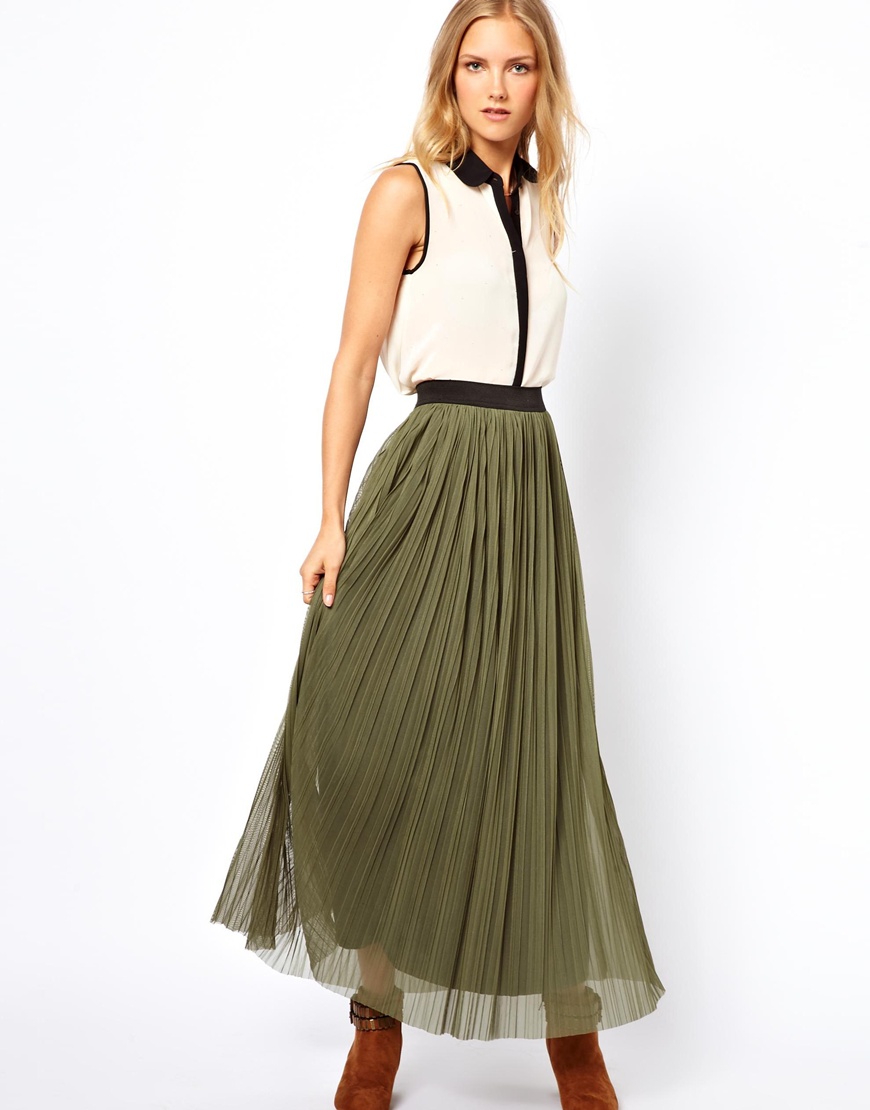 Lyst - French Connection Love Maxi Skirt in Natural