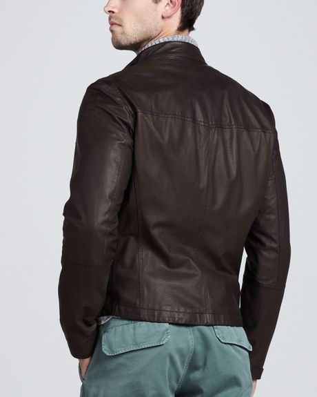 Brunello Cucinelli Leather Bomber Jacket Chocolate in Brown for Men ...