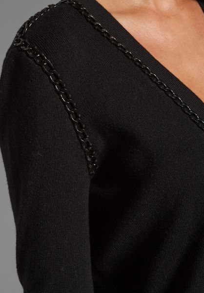 Milly Milly June Knits Kylie Open Chain Cardigan in Black in Black | Lyst