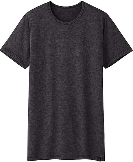 Uniqlo Heattech Crew-Neck T Shirt(Short Sleeve) in Gray for Men (DARK ...