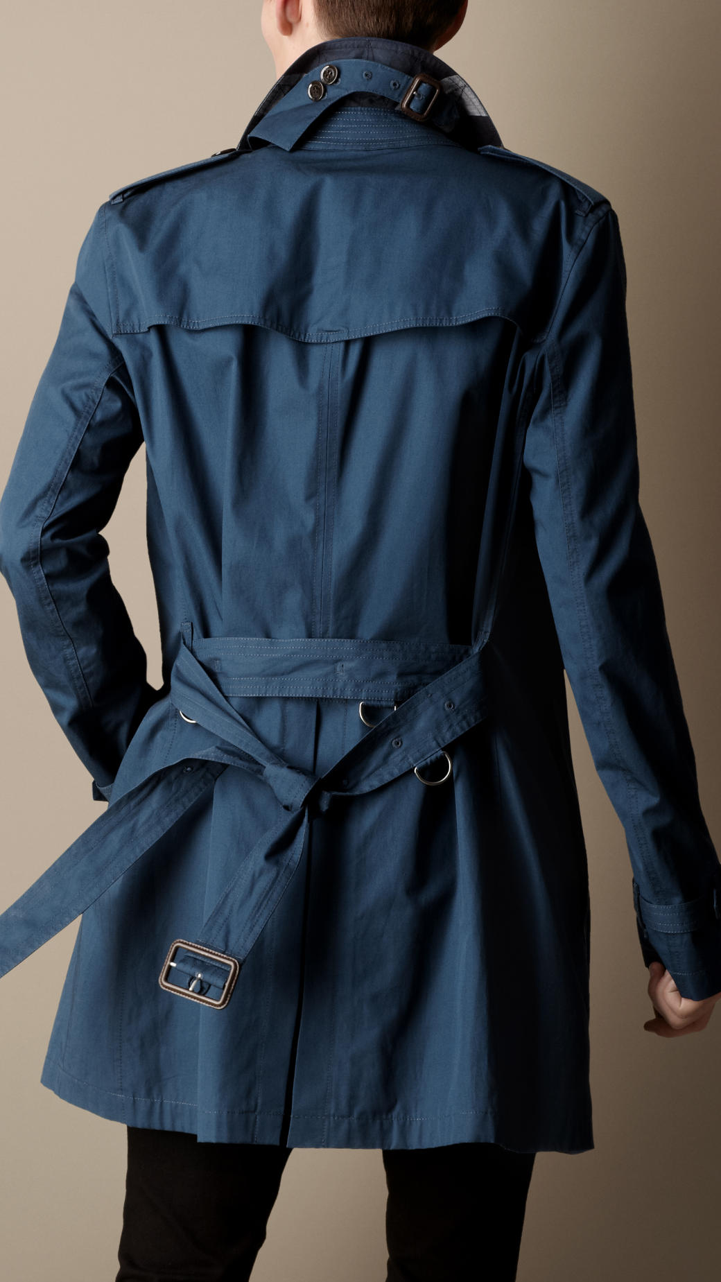 Burberry Brit Midlength Wool Blend Trench Coat In Black For Men Lyst Gallery