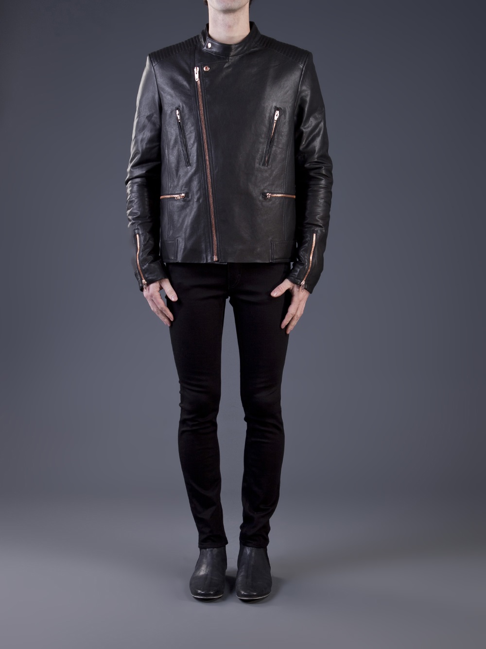 Juun J Leather Jacket In Black For Men Lyst Gallery