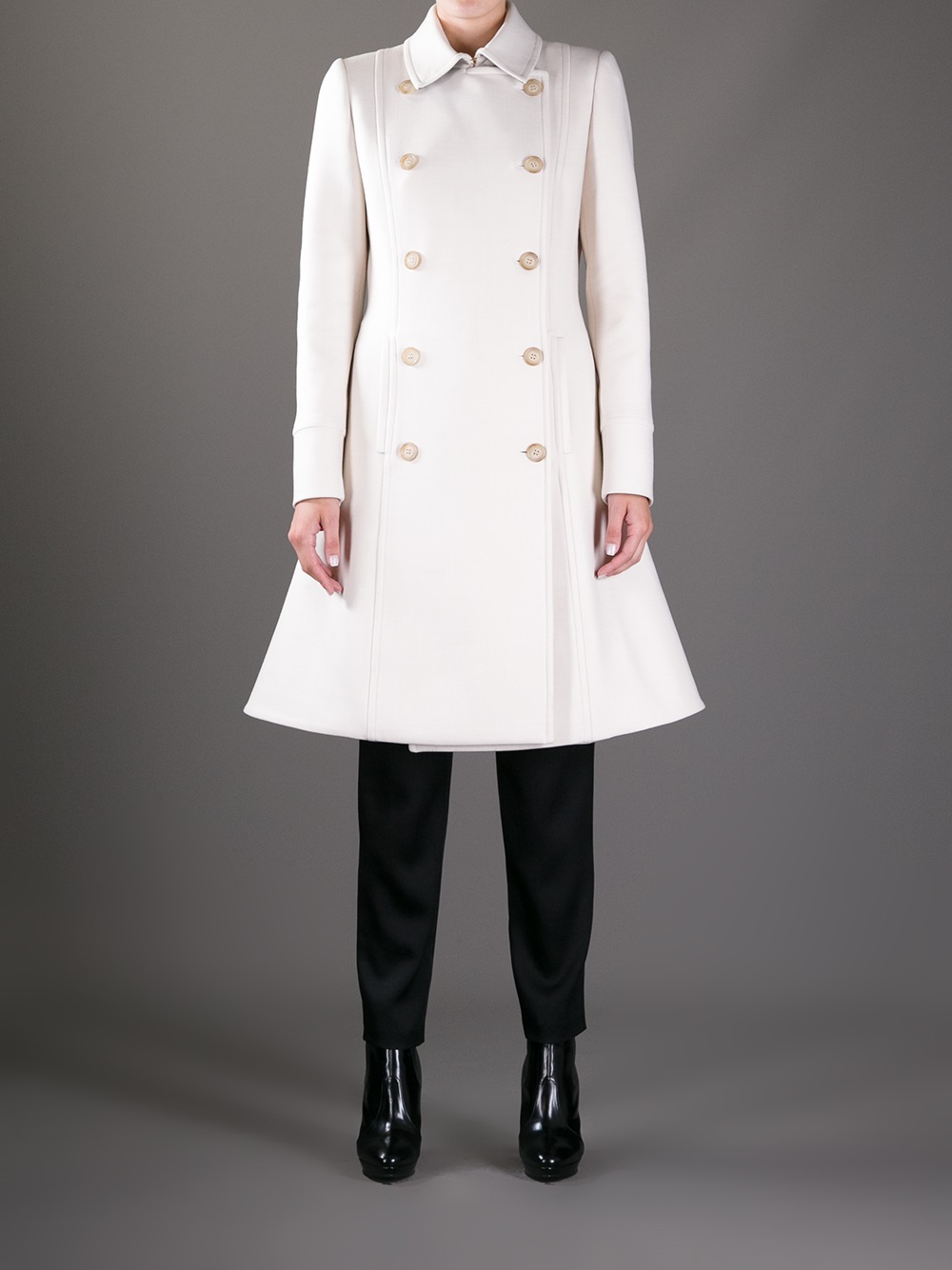 Lyst N°21 Flared Hem Trench Coat in White