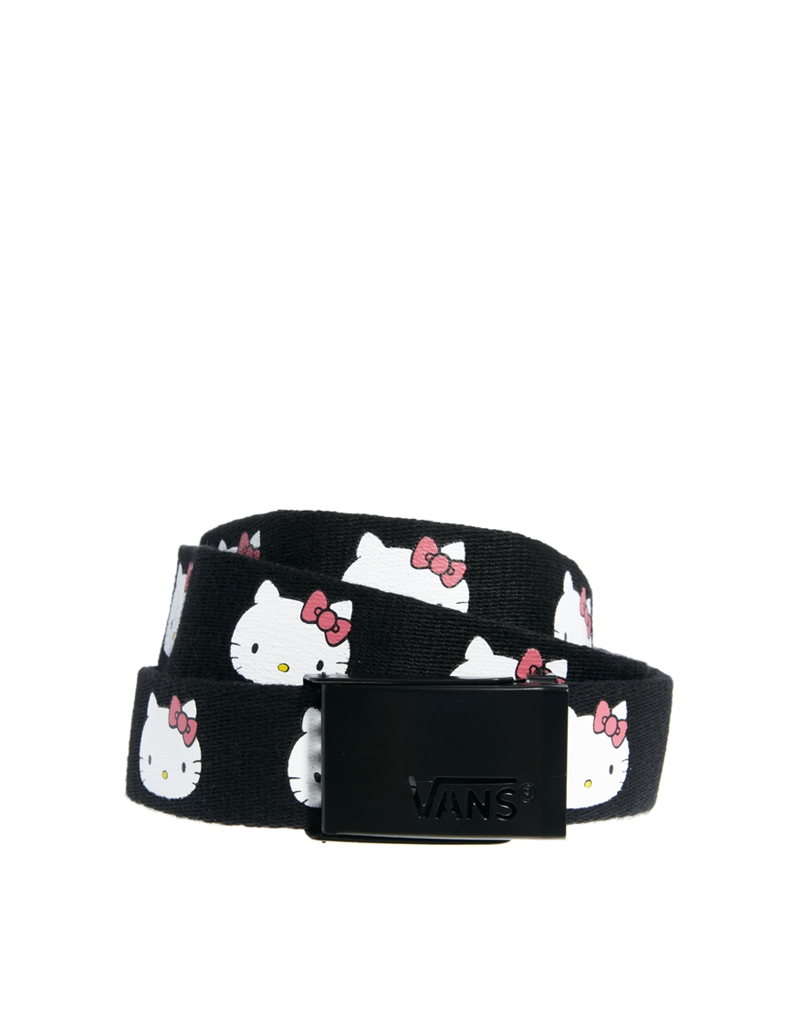 Vans Hello Kitty Bow Reversible Web Belt in Black (Hellokittyhotpink ...