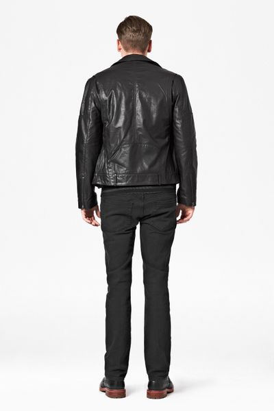 French Connection Sabah Leather Biker Jacket in Black for Men ...
