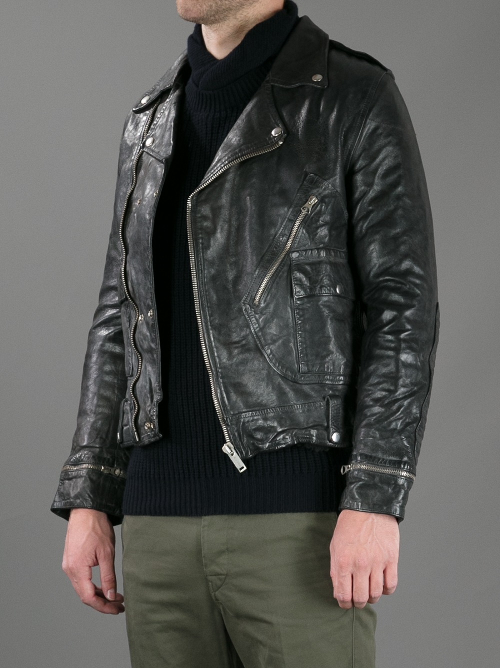 Lyst Golden Goose Deluxe Brand Leather Biker Jacket In Black For Men Gallery