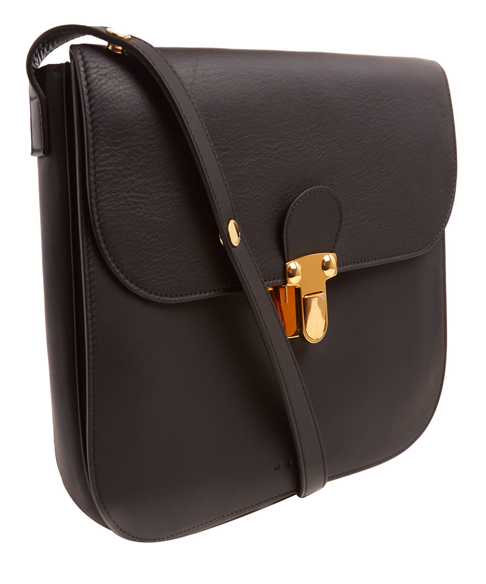 Lyst Marni Black Leather Dual Compartment Crossbody Bag In Gallery