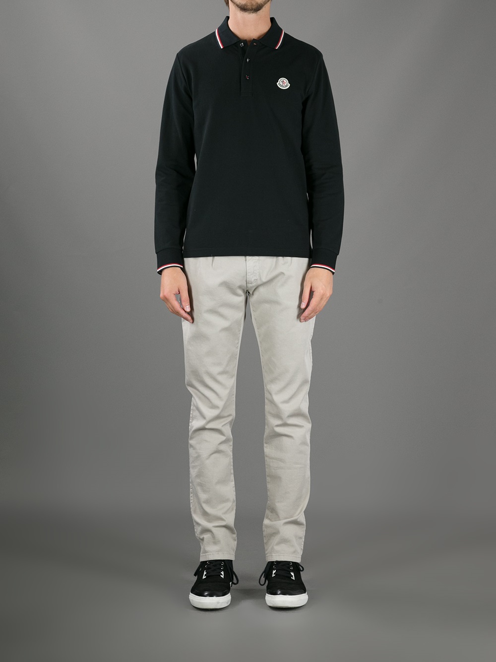 moncler long sleeve polo sale