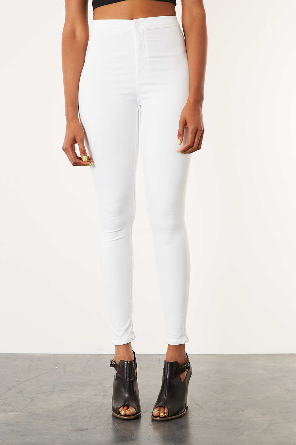 Lyst Petite Moto White Joni Jeans in White