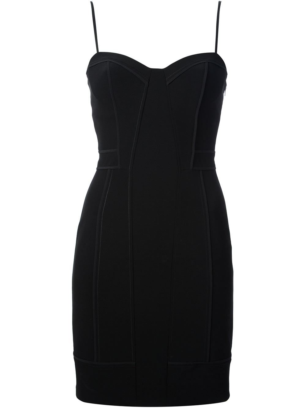Alexander wang Fitted Spaghetti Strap Dress in Black | Lyst