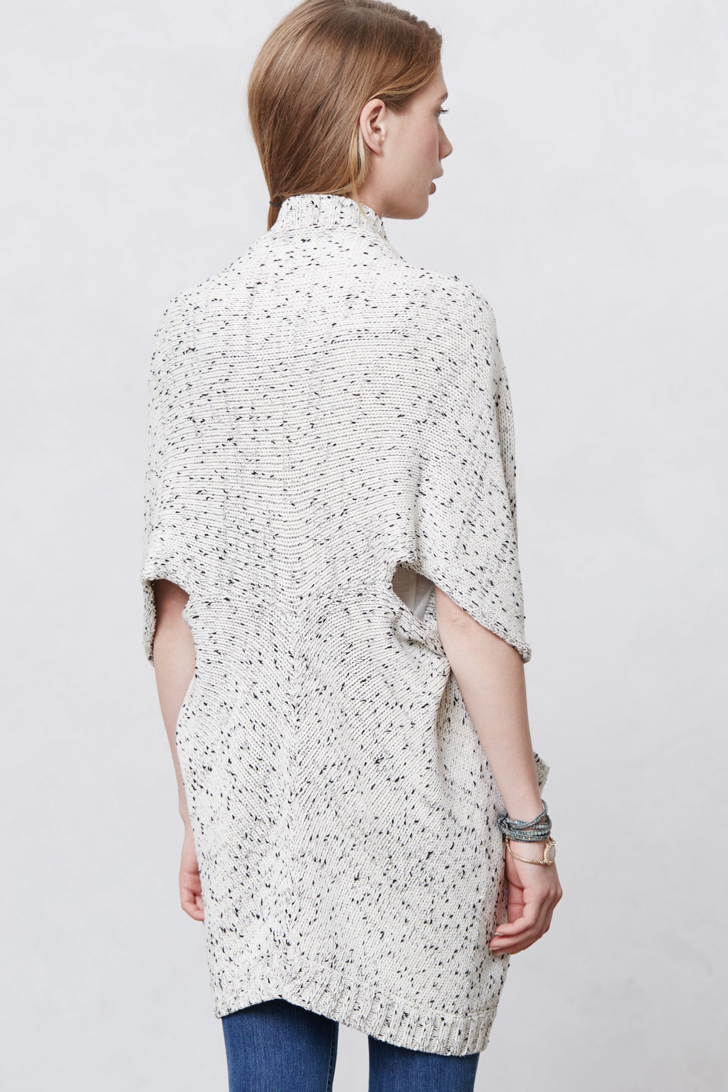 Lyst Moth Flickered Cocoon Cardigan in Natural