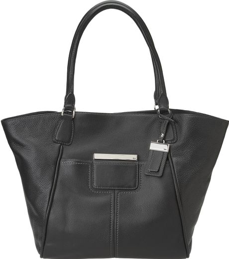 Nine West Grammercy Large Leather Tote in Black (BLACK LEATHER) | Lyst