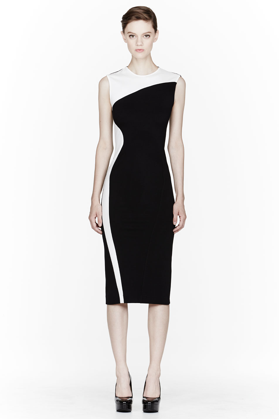 Stella McCartney Black Compact Jersey Dress in Black - Lyst