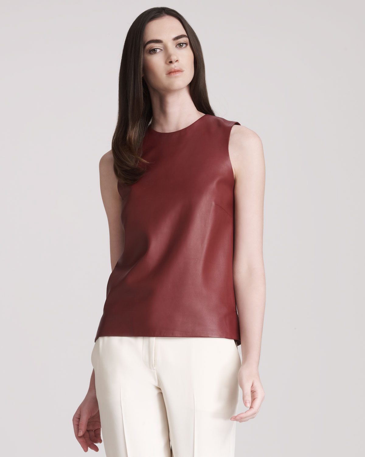 The row Leather Sleeveless Top in Purple | Lyst
