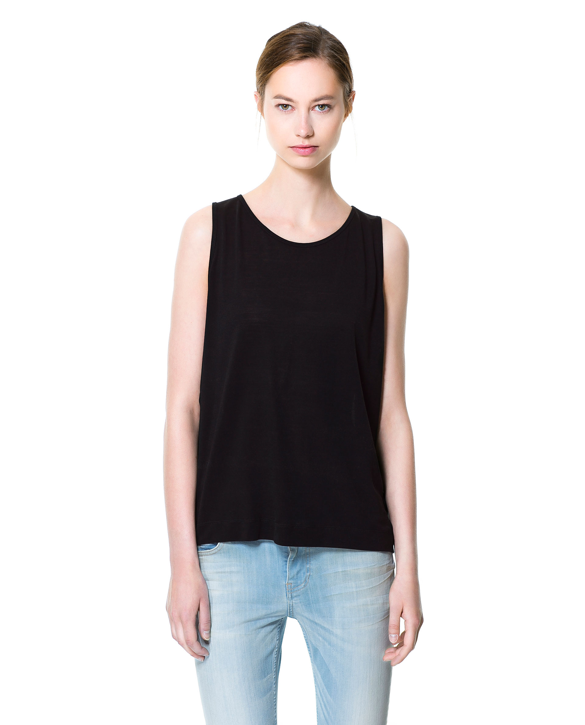 Zara Tank Top with Wide Arm Holes in Black | Lyst