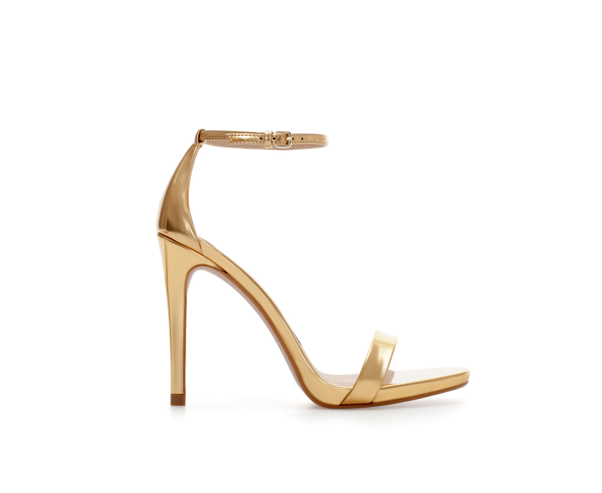 Zara Thin Strap Sandals in Metallic | Lyst