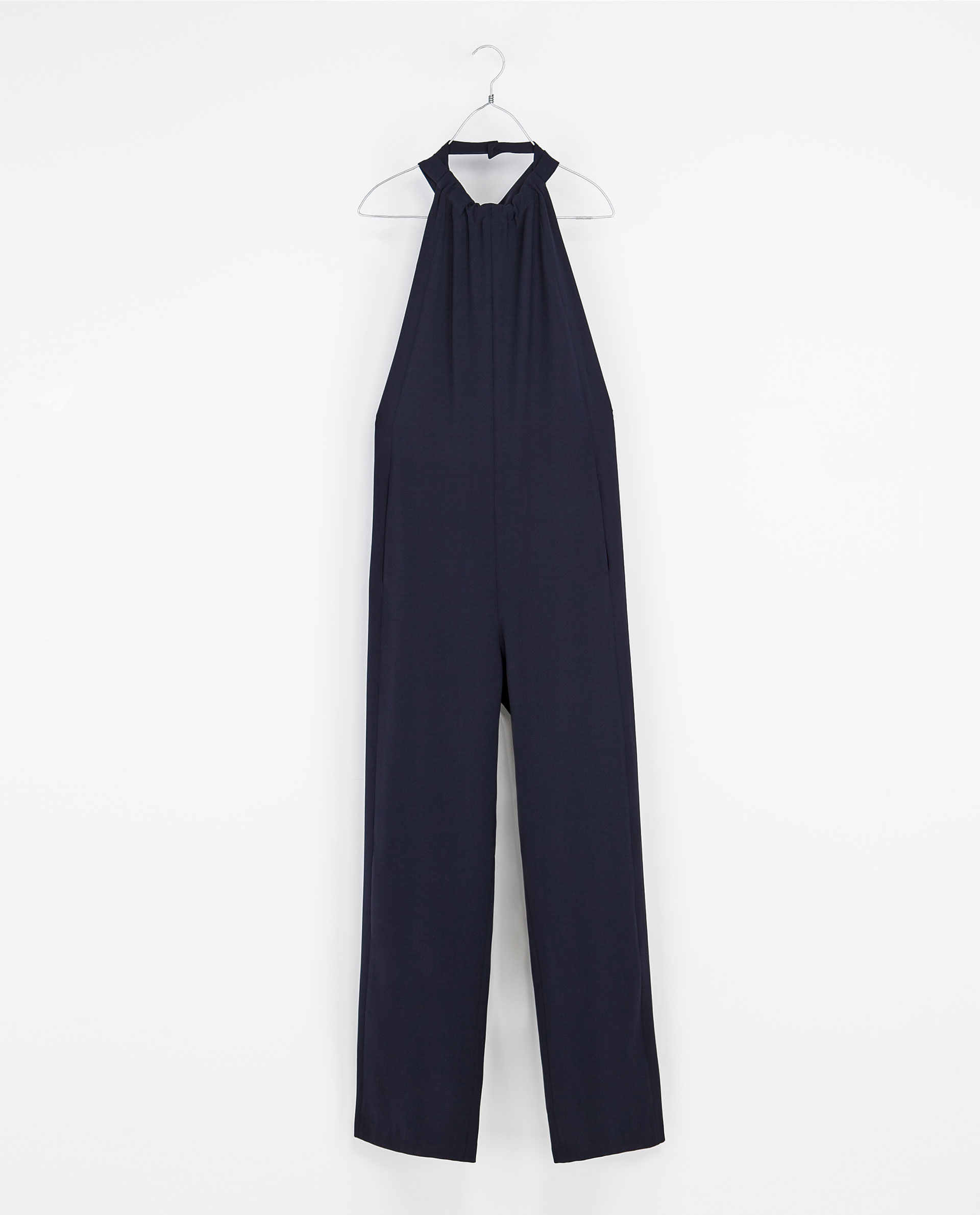 Zara Backless Jumpsuit in Blue | Lyst