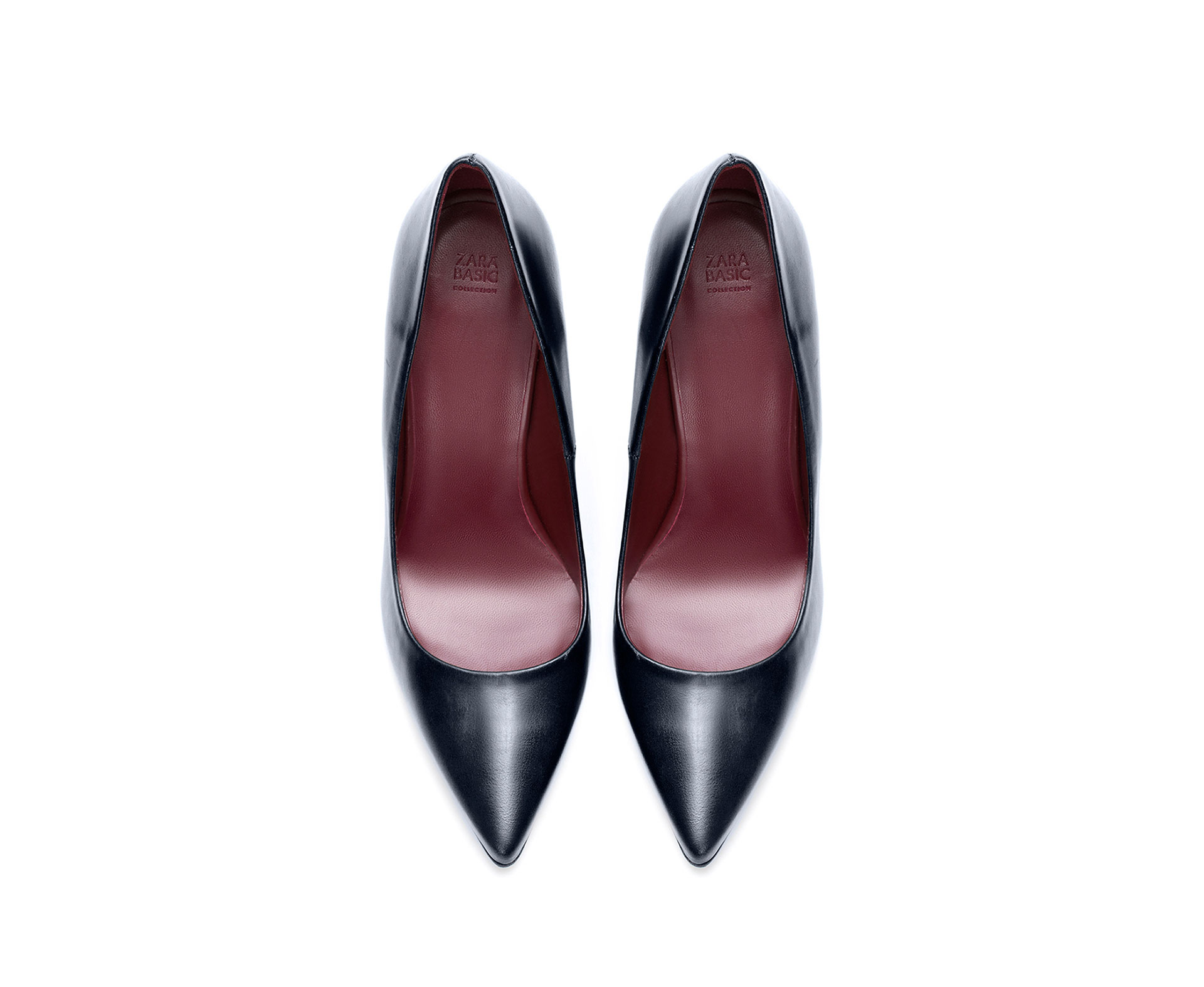 Zara Basic High Heel Leather Court Shoe in Black | Lyst