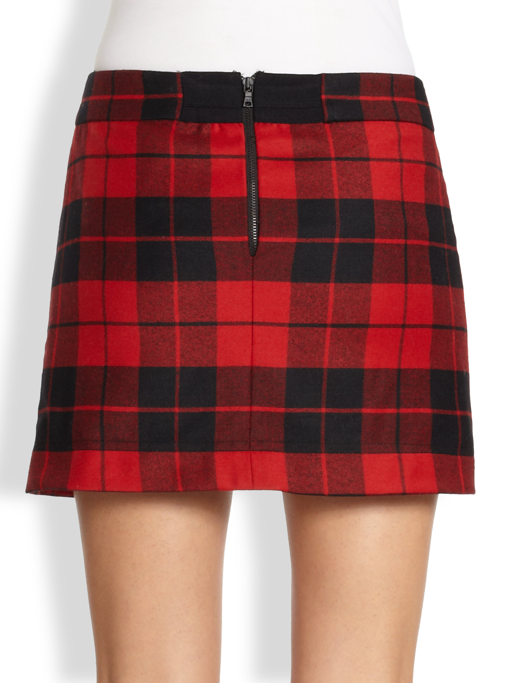 Fashion style Red and plaid black mini skirt for girls Fashion style Red and plaid black mini skirt for lady