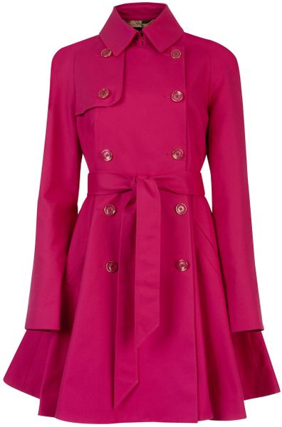Ted Baker Carisa Full Skirt Trench Coat in Pink | Lyst