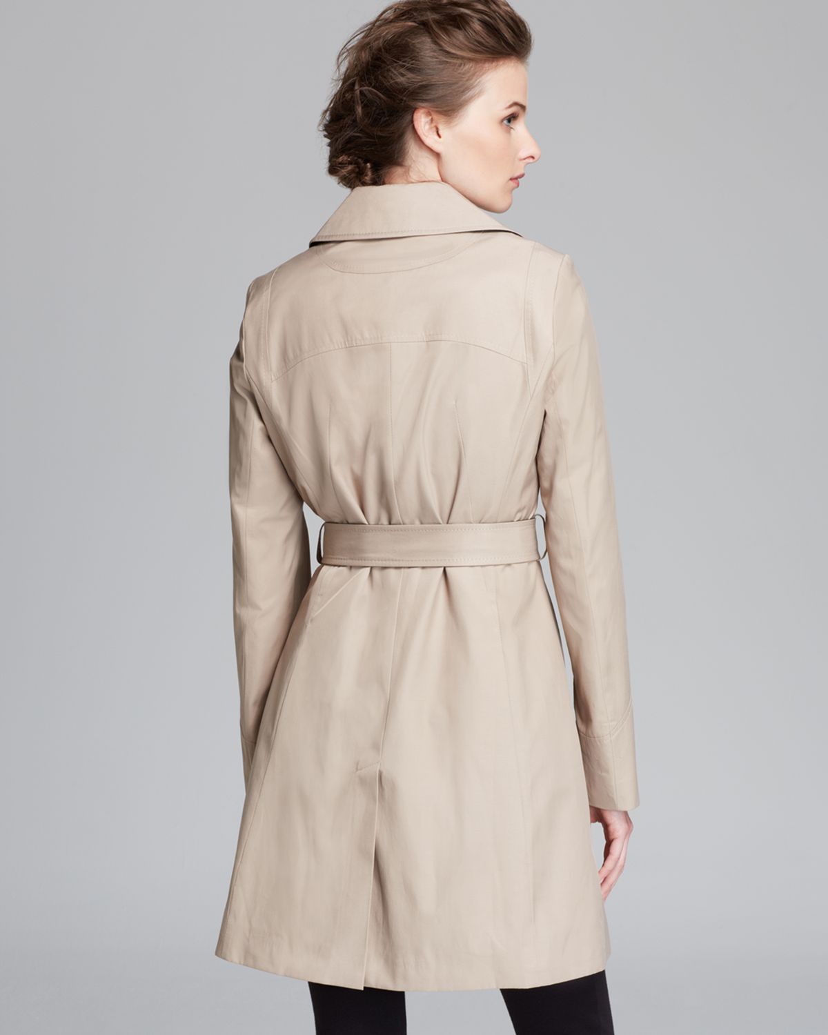 Dkny Doubleted Belted Trench Coat In Black Lyst Gallery