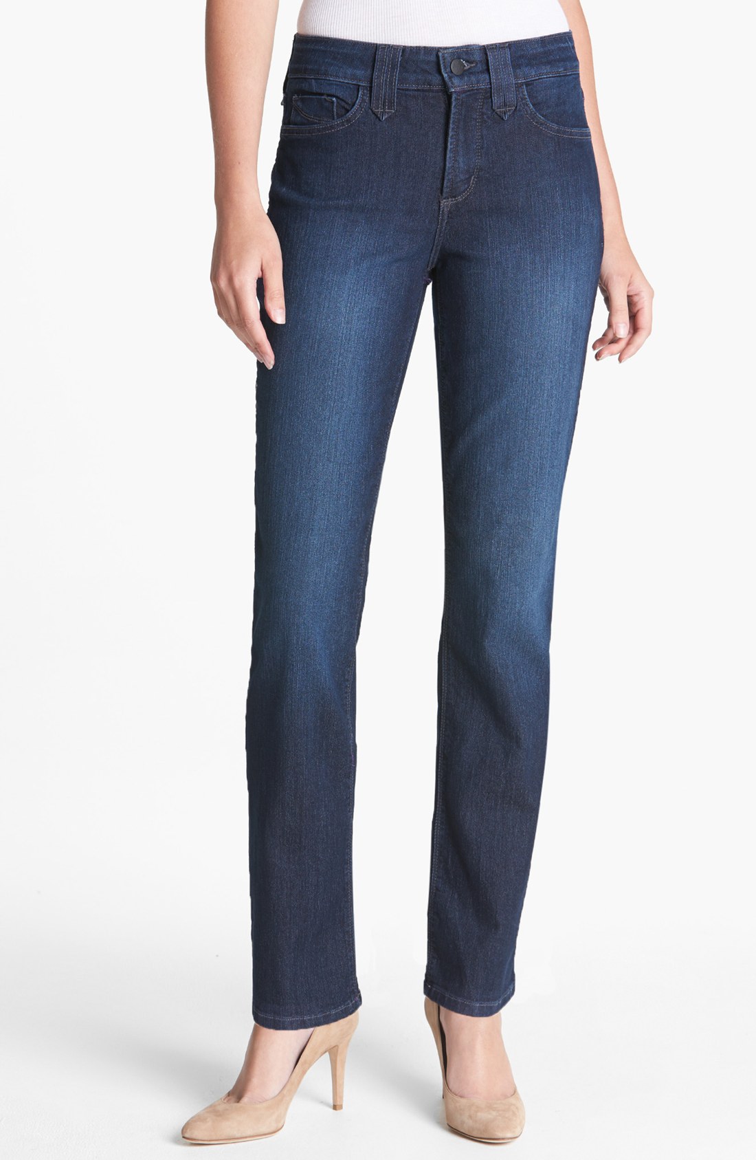 Nydj Hayden Stretch Straight Leg Jeans in Blue (Burbank Wash) | Lyst
