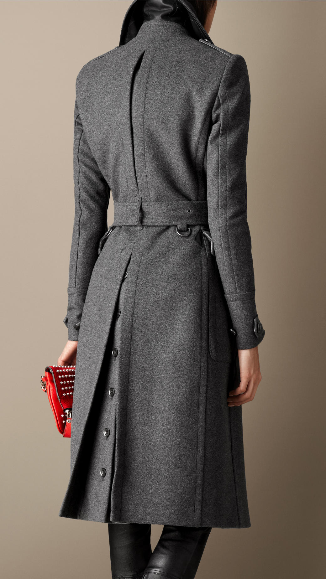 Lyst - Burberry Wool Cashmere Melton Military Coat in Gray
