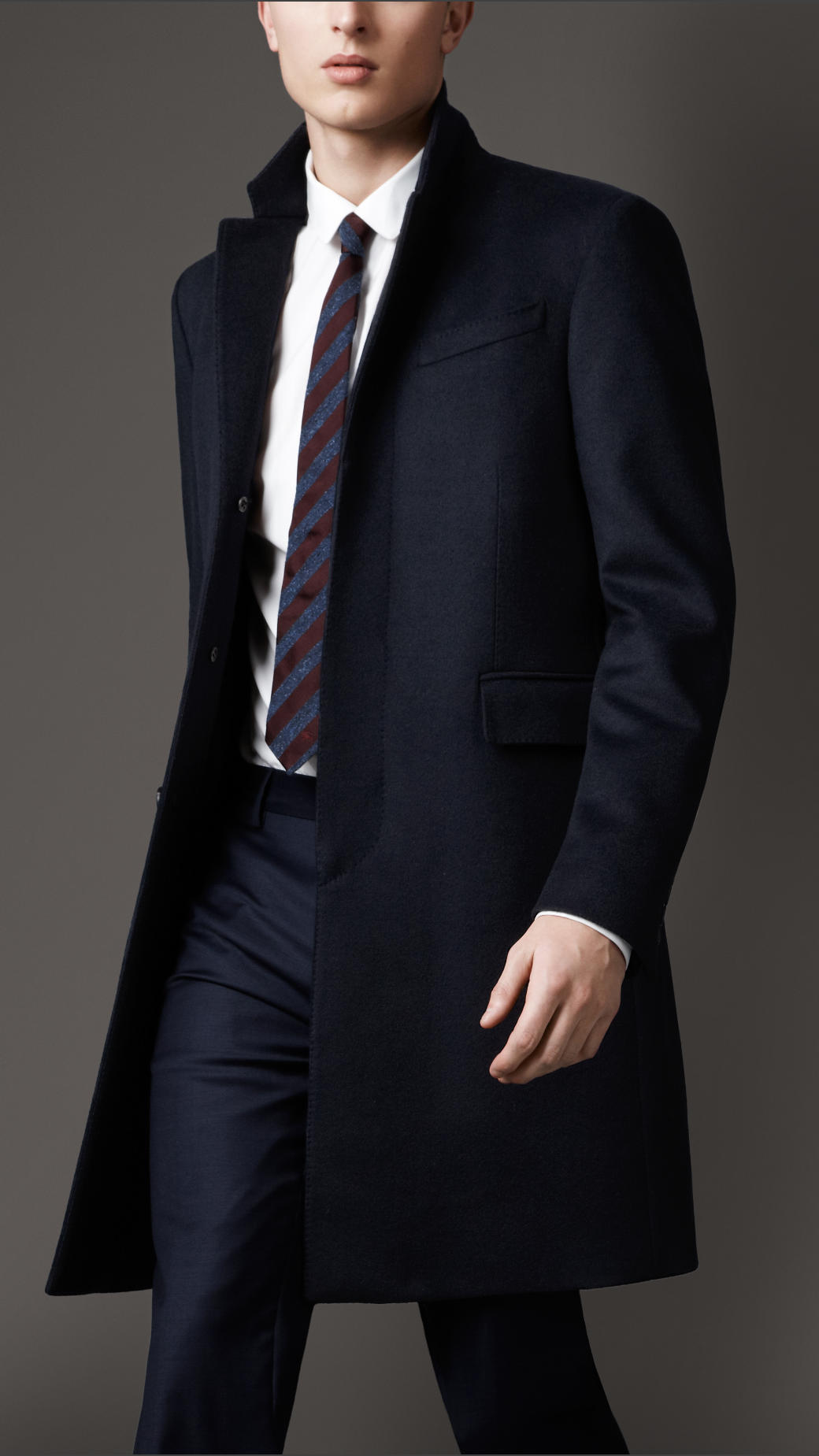 Burberry Wool Cashmere Topcoat Navy in Blue for Men (navy) | Lyst