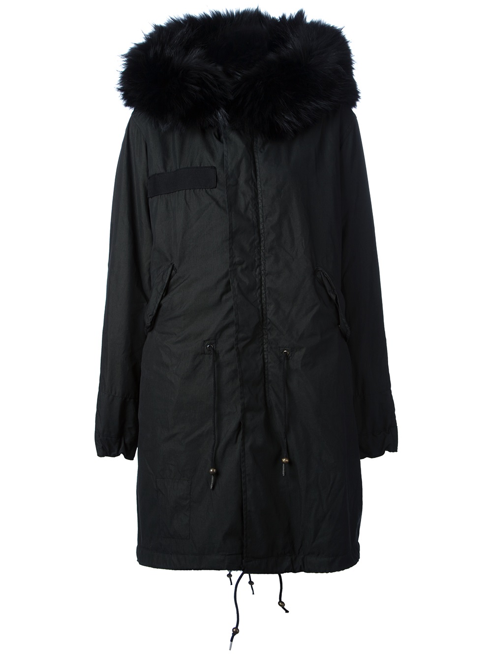 Mr & Mrs Furs Fur Lined Parka in Black | Lyst