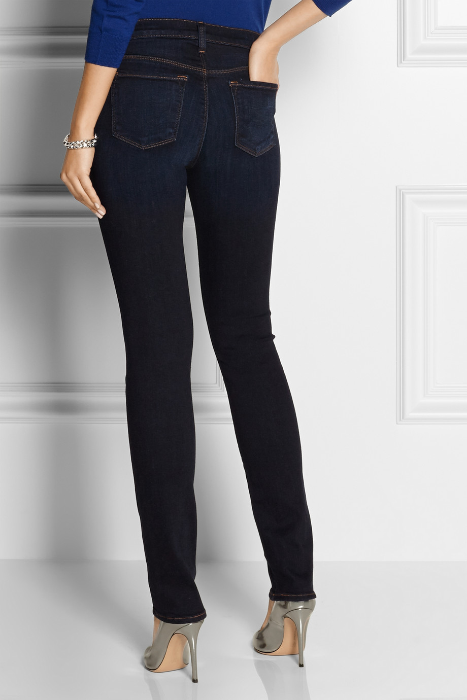 J Brand Rail Mid Rise Skinny Jeans In Blue Lyst