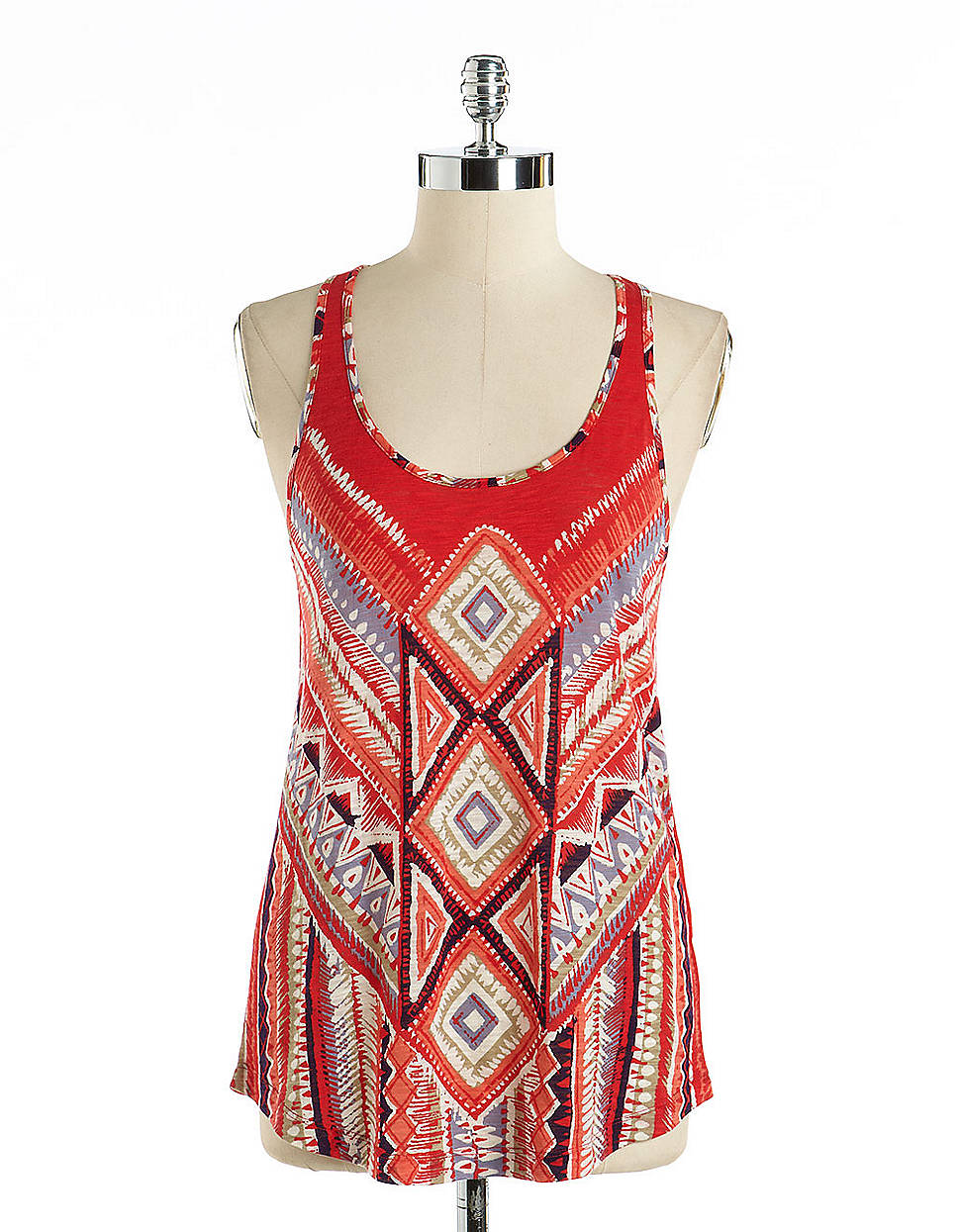 Lucky Brand Tribal Print Tank Top in Red | Lyst