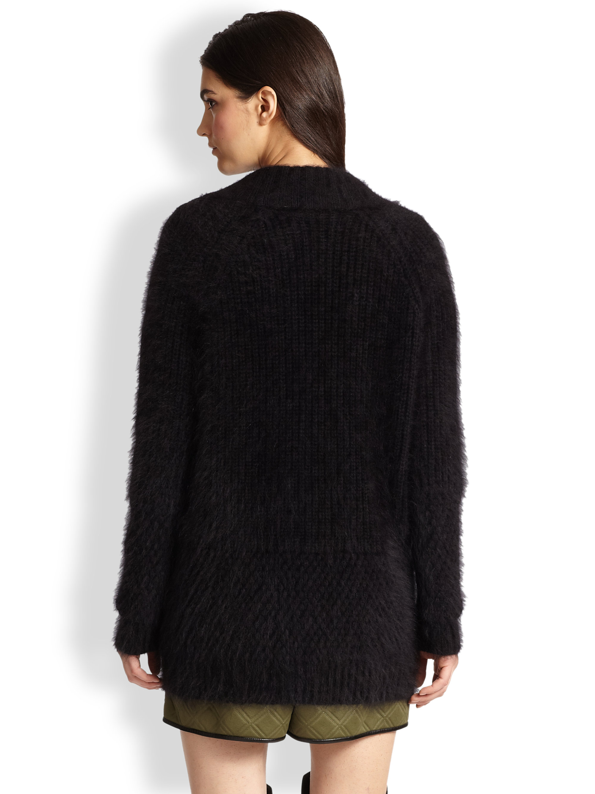 black angora cardigan