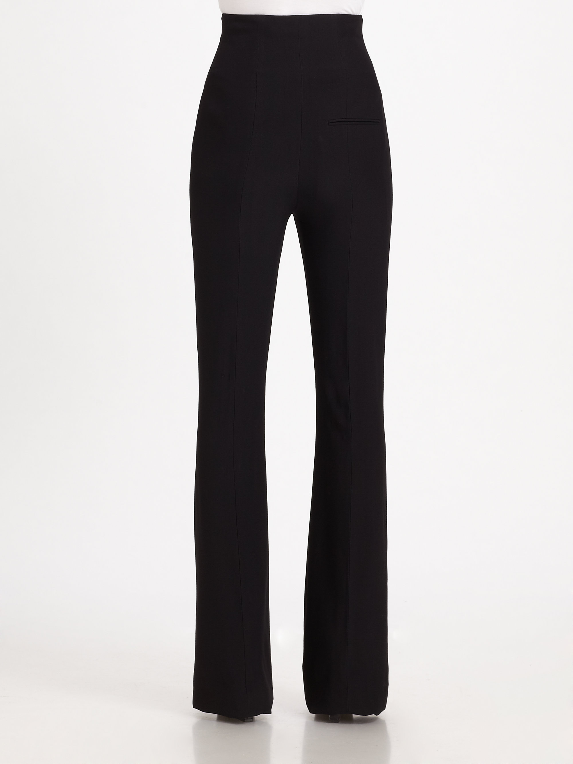 Lyst - Alexander Mcqueen High-waist Leaf Crepe Pants in Black