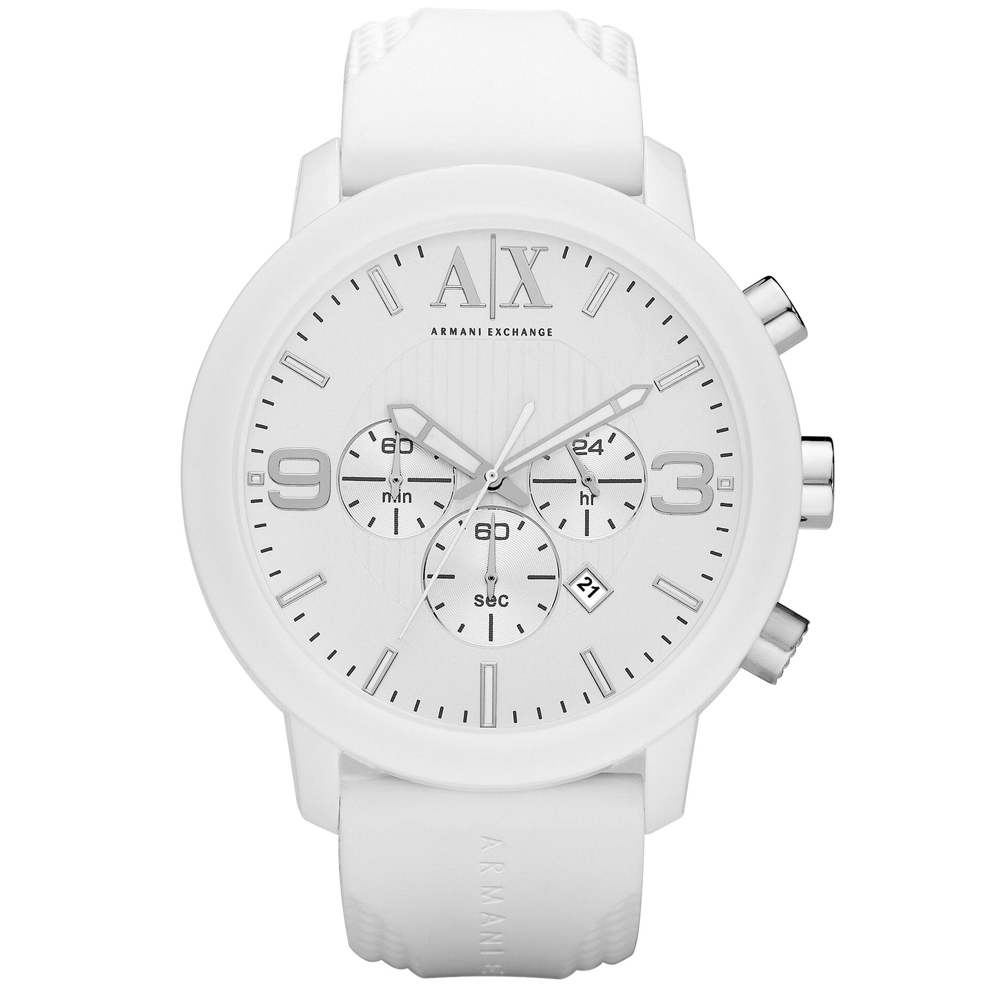 armani exchange white watch