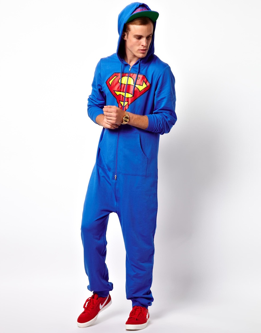 Asos Onesie With Superman Print in Blue for Men | Lyst