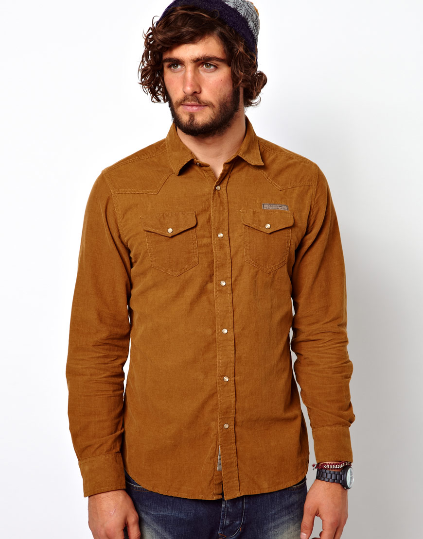 Lyst - Diesel Shirt Cord Shirt Scarl in Brown for Men