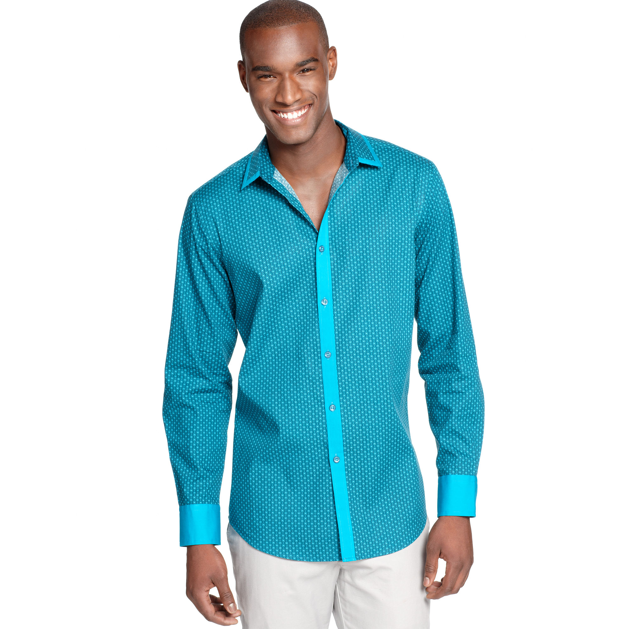 Inc international concepts Long Sleeve Fife Shirt in Blue for Men | Lyst