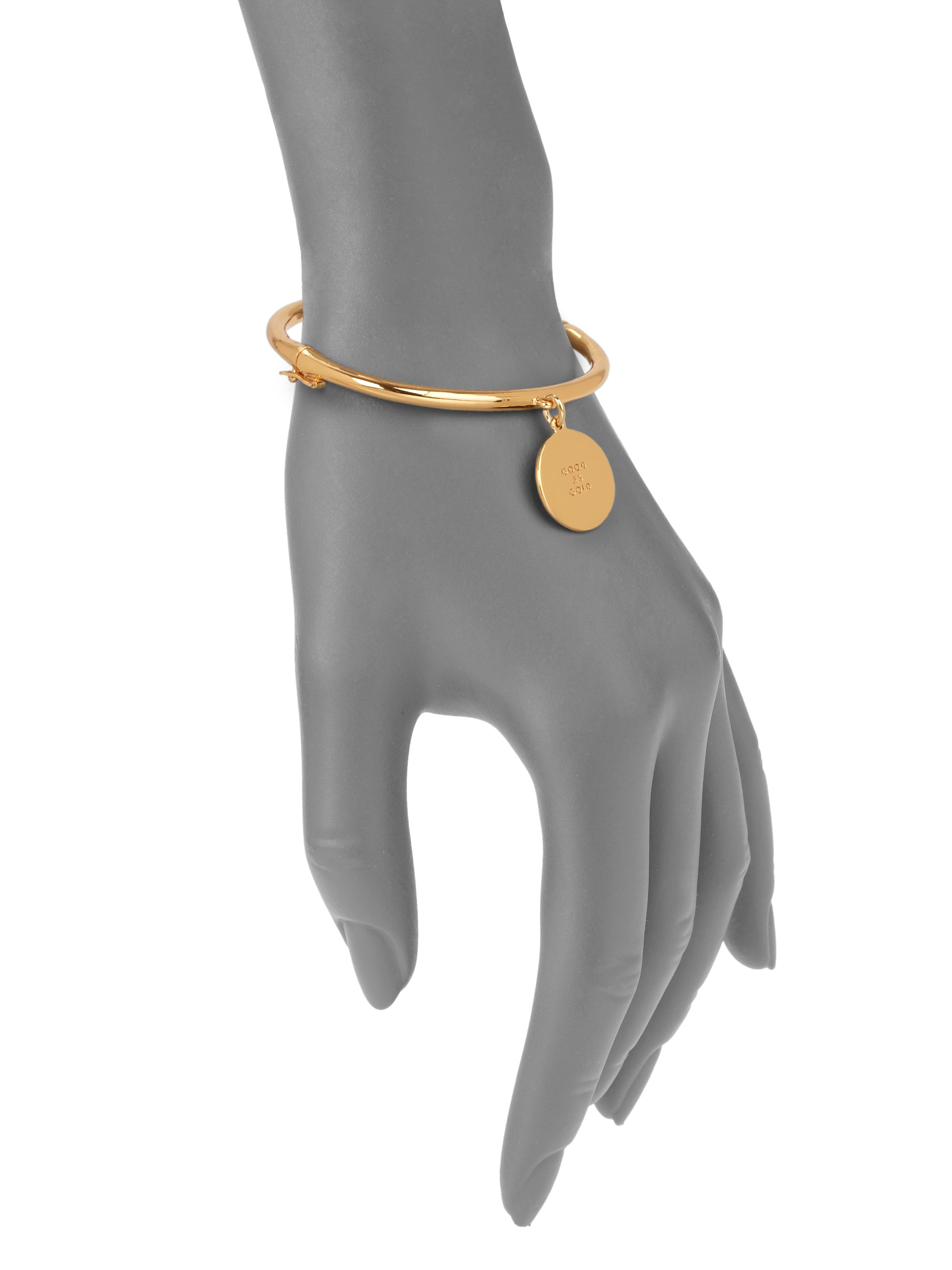 Lyst Kate Spade New York Good As Gold Charm Bangle Bracelet In Gallery Previously Sold At Saks Fifth Avenue Women S Gold Bangles Kate Spade