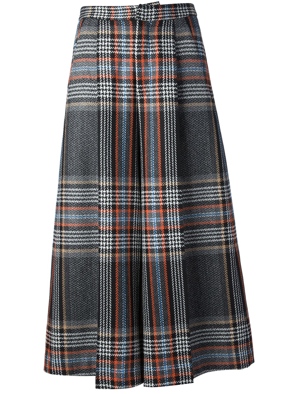 Msgm Pleated Tartan Skirt in Multicolor (grey) | Lyst