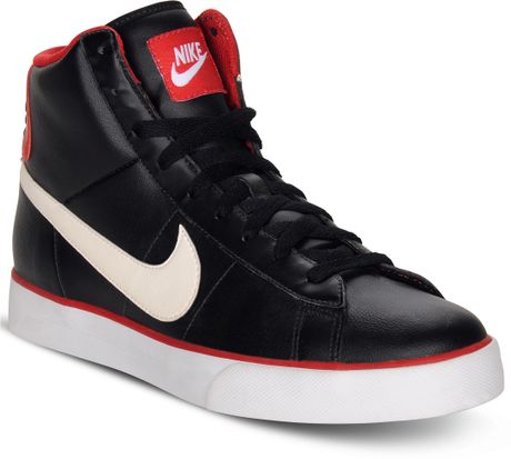 Nike Sweet Classic Leather High Top Sneakers in Black for Men (black ...