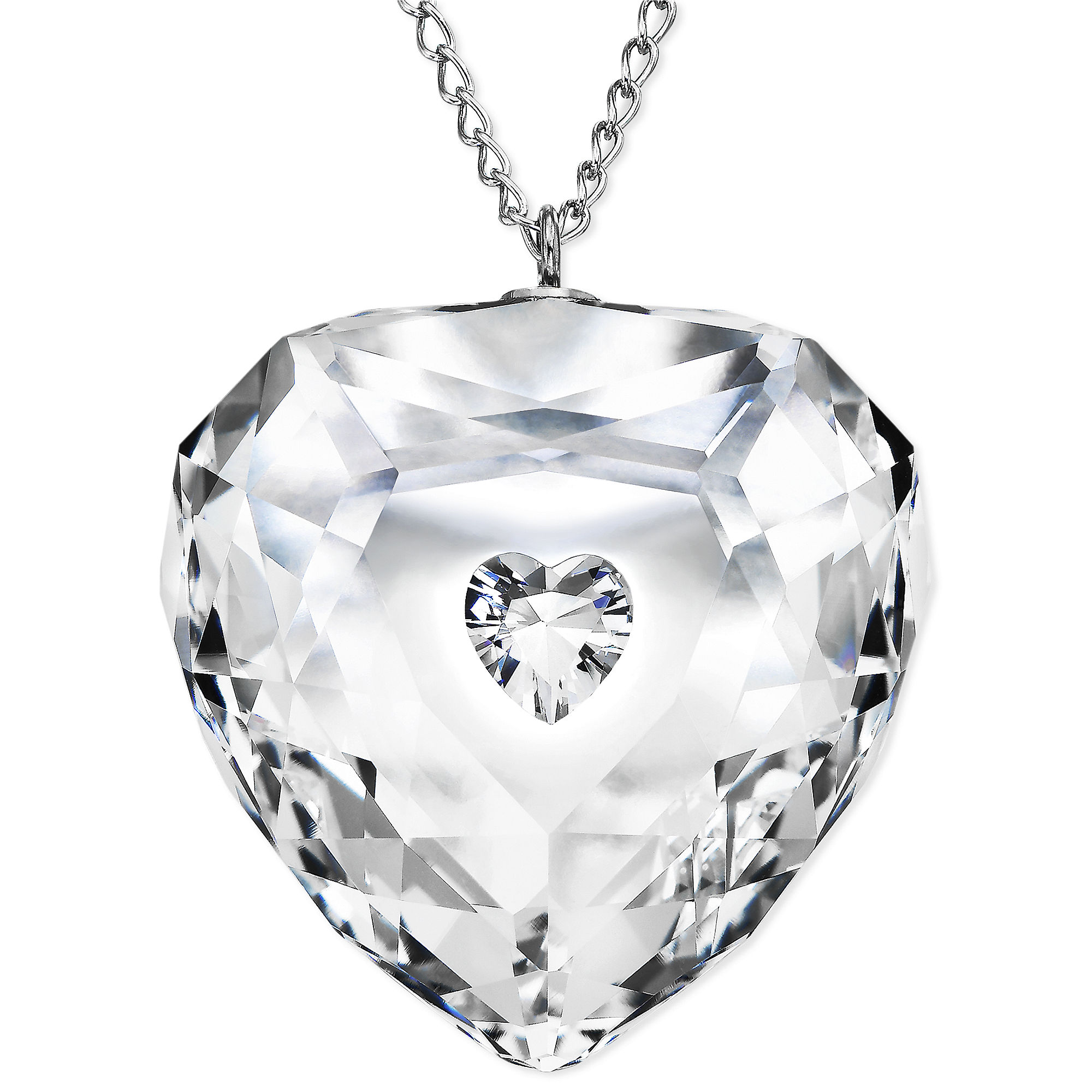 Lyst Swarovski Rhodium plated Crystal Truthful Heart Pendant Necklace 