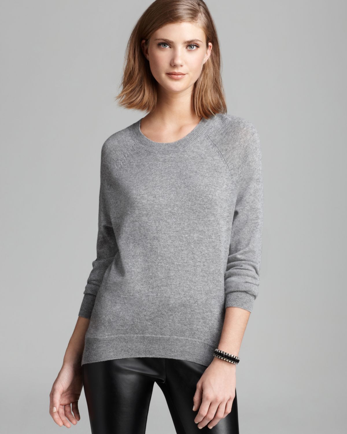 Lyst - Autumn Cashmere Quotation Sweater Zip Back Elbow Patch in Gray